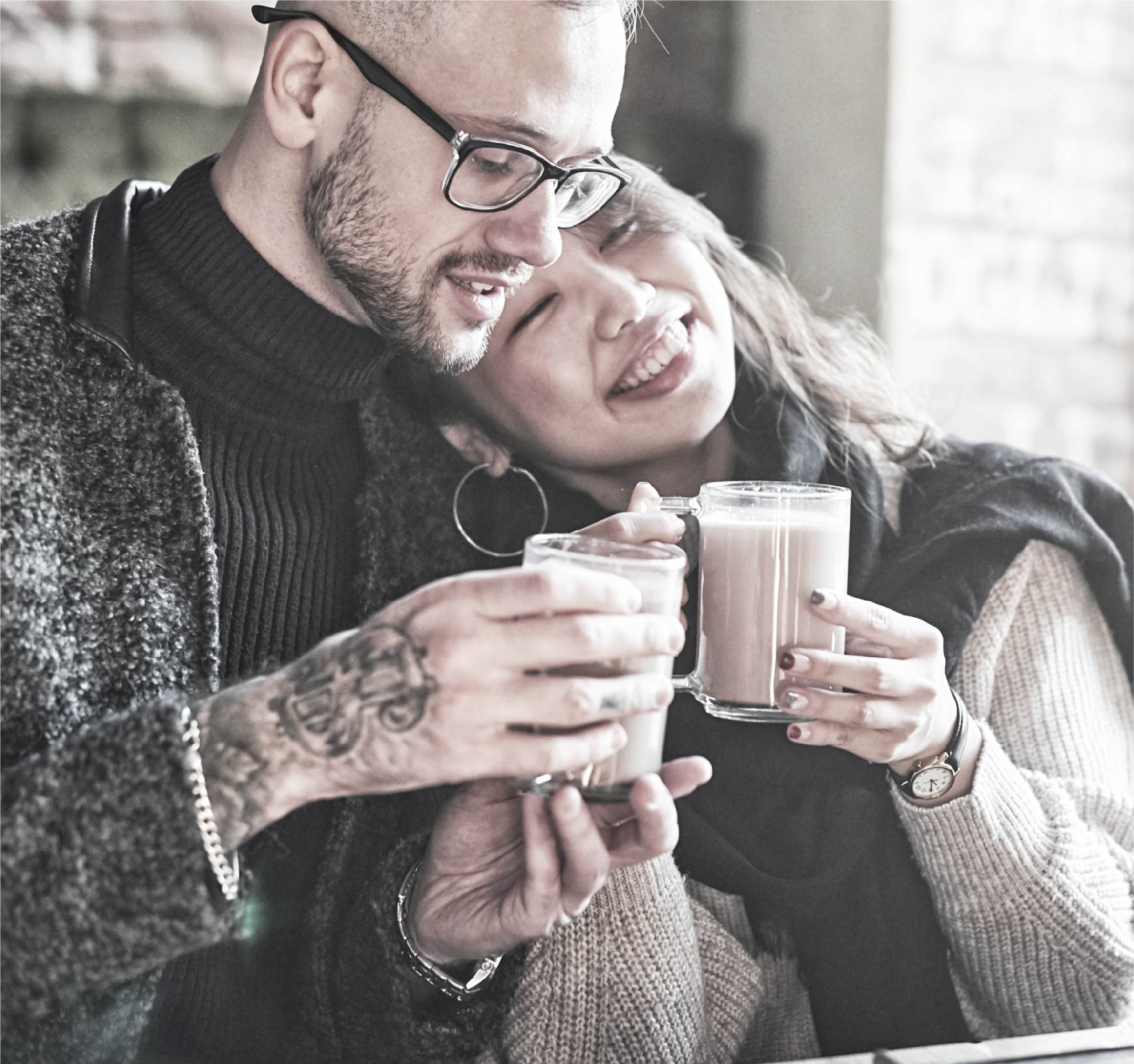 A couple enjoying coffee together